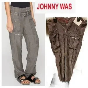 Johnny Was (Pete & Greta) Unisex CARGO pant.   Sz 0  gray