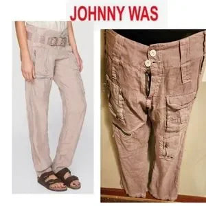 Johnny Was (Pete & Greta) Unisex CARGO pant.   Sz 6.  Lilac color.