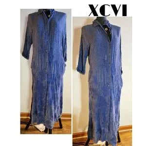 XCVI Embroidered Maxi Shirt Dress.  Sz Med. DEAL!!!