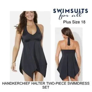 Swimsuits for All Plus Size Women's Handkerchief Halter  Swimsuit.  Sz 18