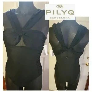 Pilyq black "Elizabeth" one piece swimsuit.  Sz Med.  New