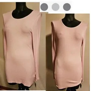 Three Dots extra long pink thin long-sleeved tee. Sz Lrg. Stretchy