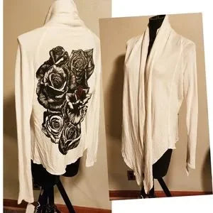 Lauren Moshi graphic cardigan.  Sz Med.  New