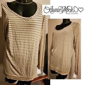 Lauren Moshi striped top.  Sz Large.  New