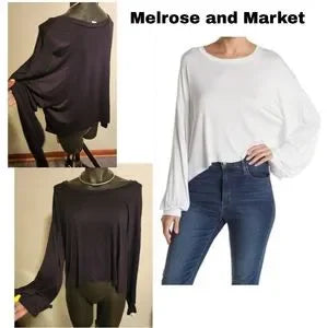 Melrose & market blk long wide sleeve top.  Sz xs.