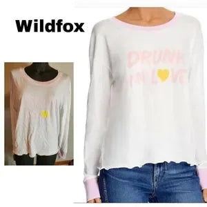 Wildfox "drunk in love" long sleeve top.  Sz sm. Fits a med.