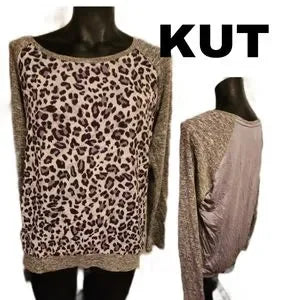 KUT animal print top.  Sz med