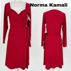 Norma Kamali red wrap dress.  Sz Lrge. 💥New