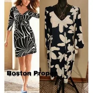 Boston Proper floral dress.   Sz Large.  New.  Deal!