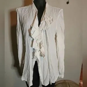 Eva Mendes ruffle button down top. Sz XL