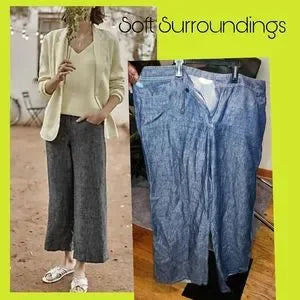 Soft Surroundings light wide leg crop denim pants.  Sz XL