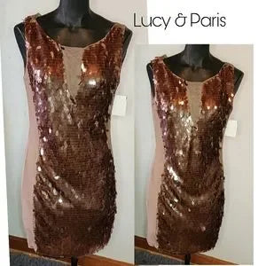 Lucy & Co mini dress.  Sz Med.  disc sequins.