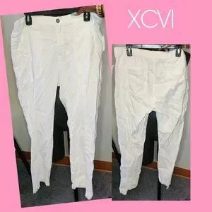 XCVI white raw hem crop pants.  Sz XL