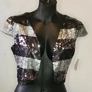 Lucy Paris sequin shrug jacket.  Sz Med