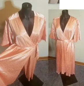 Joie Jacquard Peach Leopard Satin Faux Wrap Dtess NWT Sm. Org $290