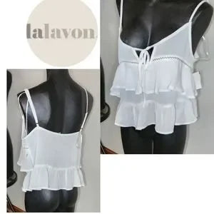 Lalavon ruffle top. Sz Sm