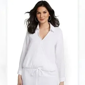 Ny & Co gauzy surplice top.  Sz XXL.  Light blue
