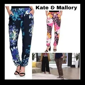 Kate & Mallory snake print nylon joggers.  Sz Lrg. Fits Sz 14 or 16