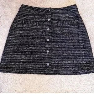 Ava High Waisted Metallic Tweed Skirt. Sz Med