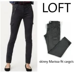 LOFT petites skinny fit Marissa Cargo pants. Sz 8p