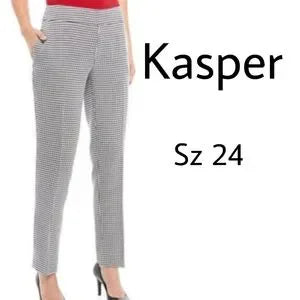 Kasper pull up slimming fit houndstooth pants 24w