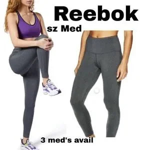 Reebok heather gray athletic LUX leggings. Sz Med