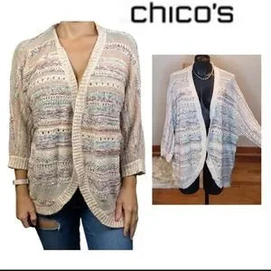 Chico's striped cardigan sweater. Sz XL